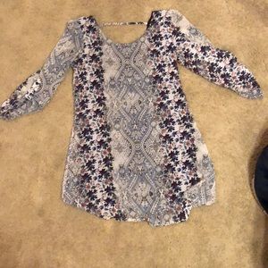 Long-sleeved printed dress